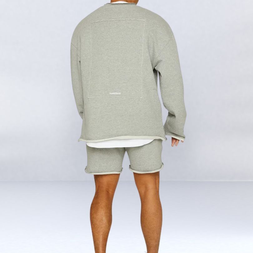 John | Stylish Relaxed Fit Sweatshirt Shorts Set For Men