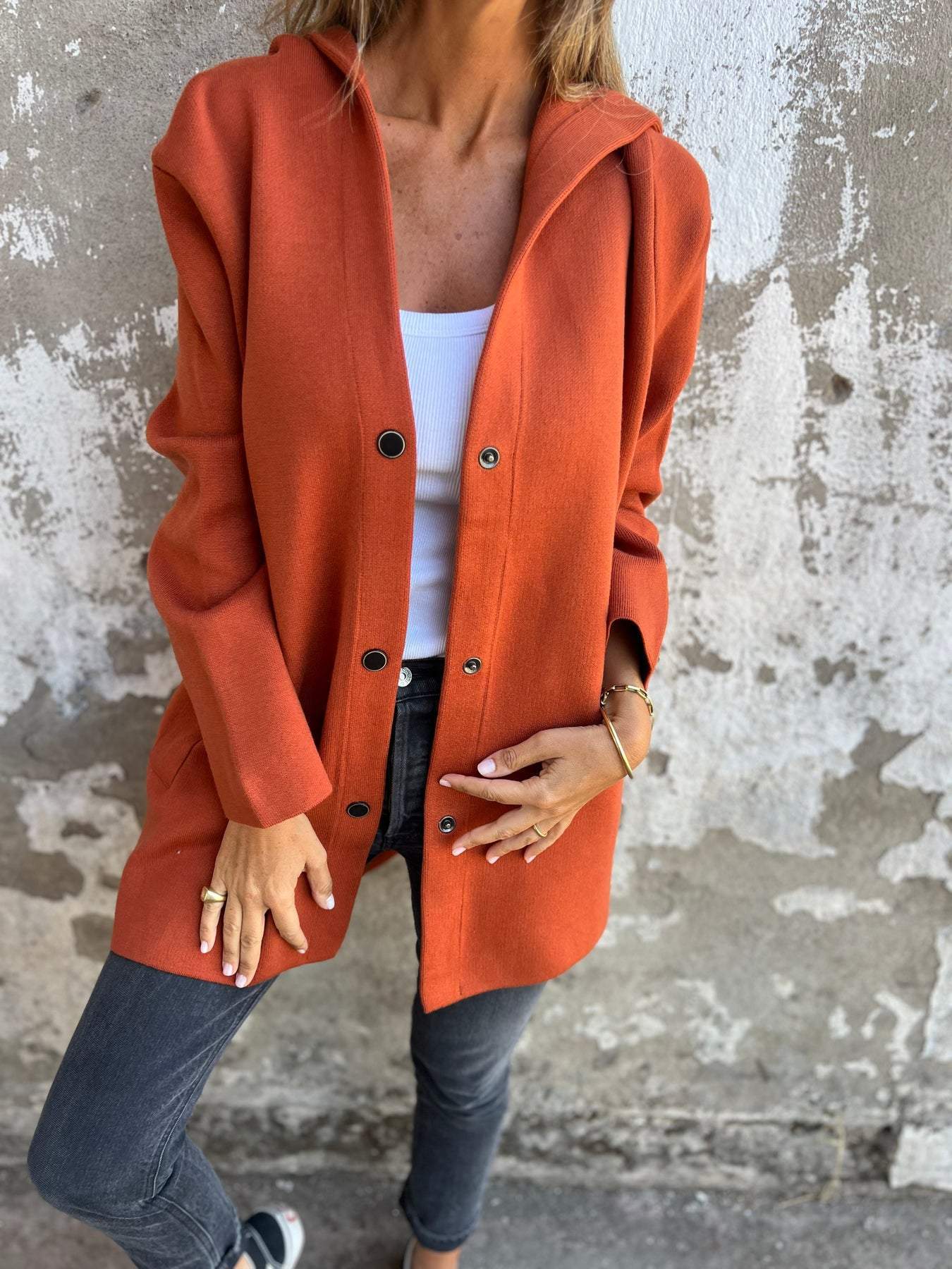 Adriana | Cardigan with Buttons and Hood
