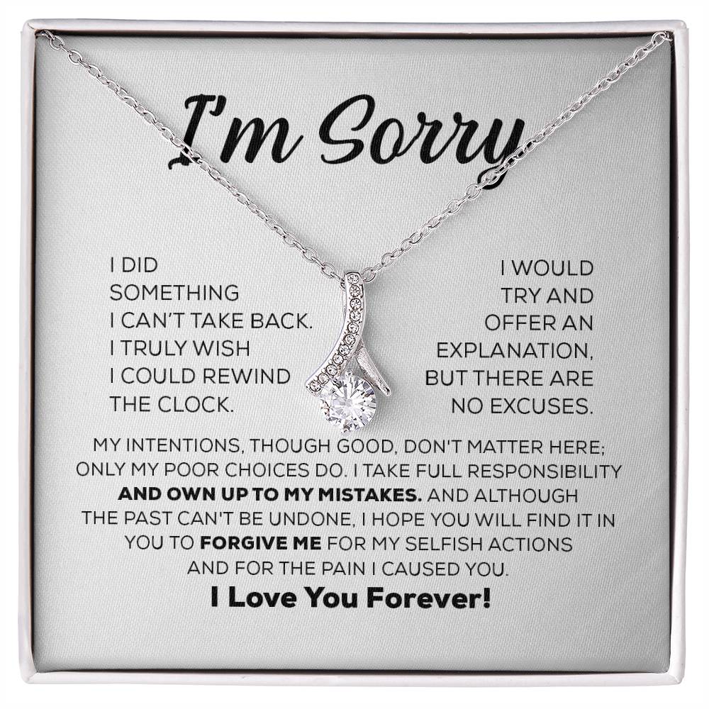 Alluring Beauty Necklace With A Sentimental Message Card To Say I'm Sorry